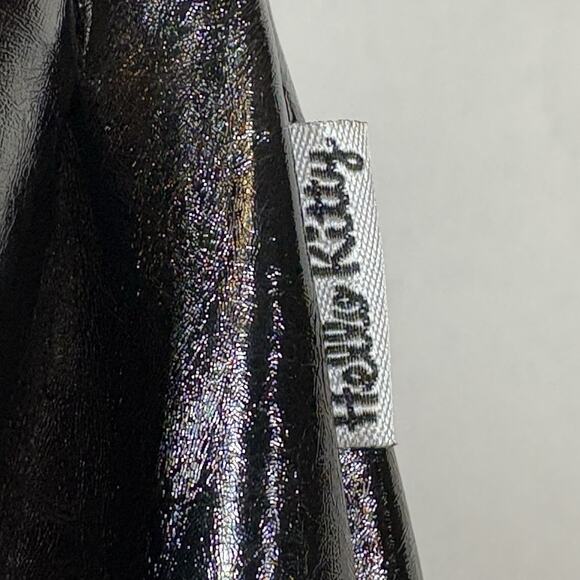 Hello Kitty X Sanrio Black Silver Crinkle Pleated Slouchy Hobo Shoulder Hand Bag - Picture 6 of 10